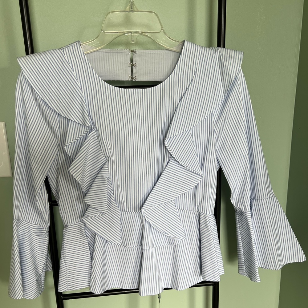 BCBGMaxazria Blue & White stripe top